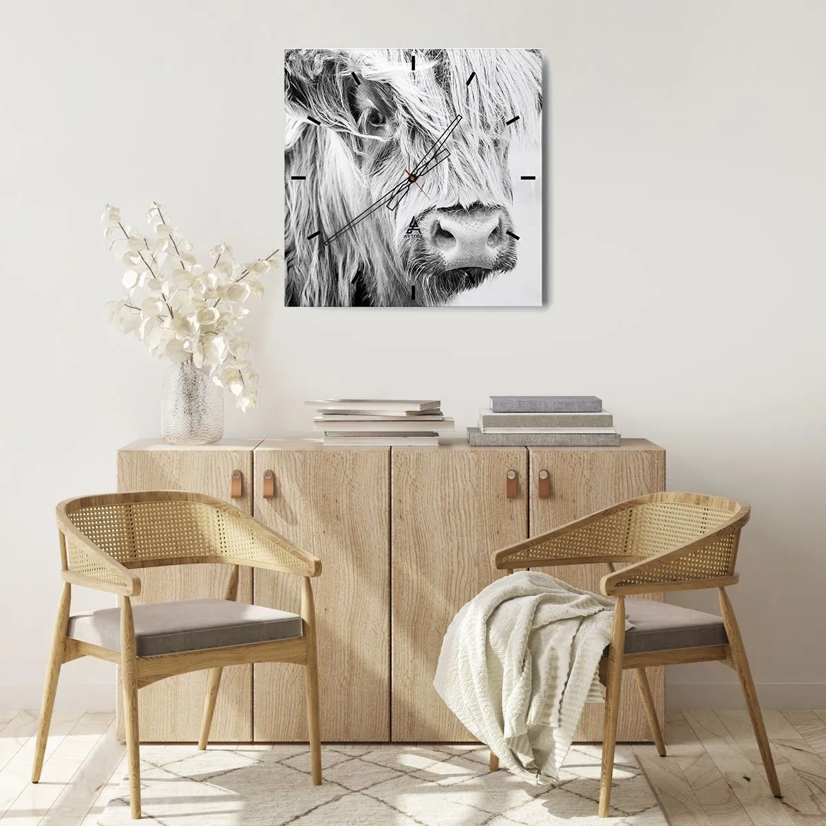 Wall clock - Clock on glass - Scottish Wilderness - 40x40 cm