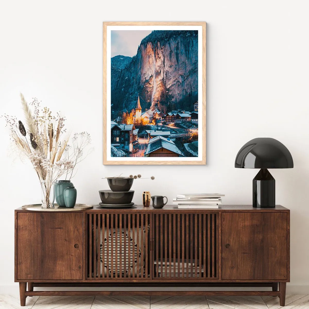 Poster in light oak frame - Sparkling Winter Spirit - 30x40 cm