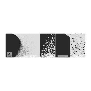 Photo Wallpaper Sample Self-Adhesive Deluxe Sticker - Movement of Particles - Abstraction, Black and white, Graphics - 100x30 cm