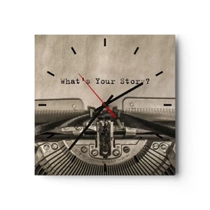 Wall clock - Clock on glass - Tell Me  - 30x30 cm