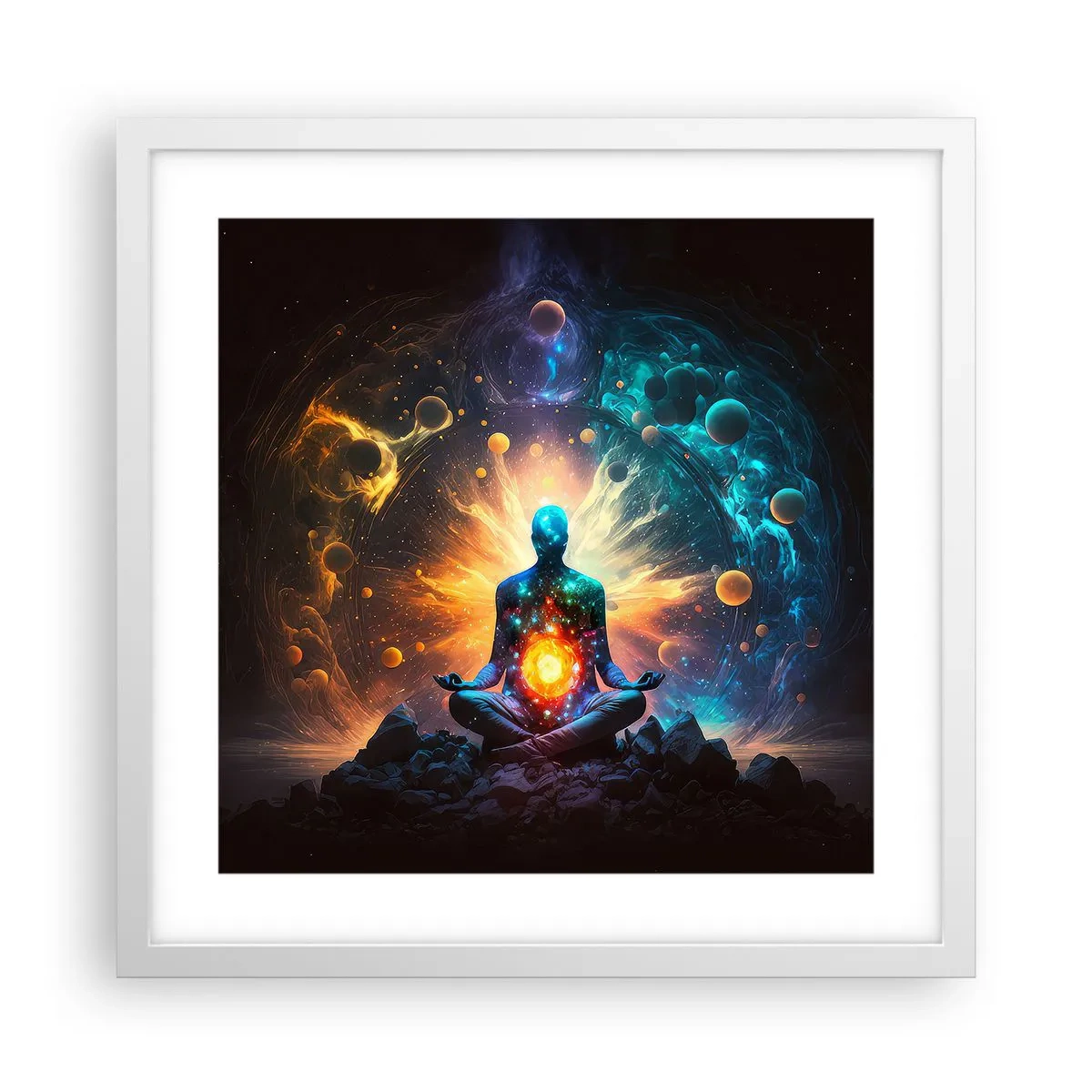 Poster in white frmae - Cosmic Calm - 40x40 cm