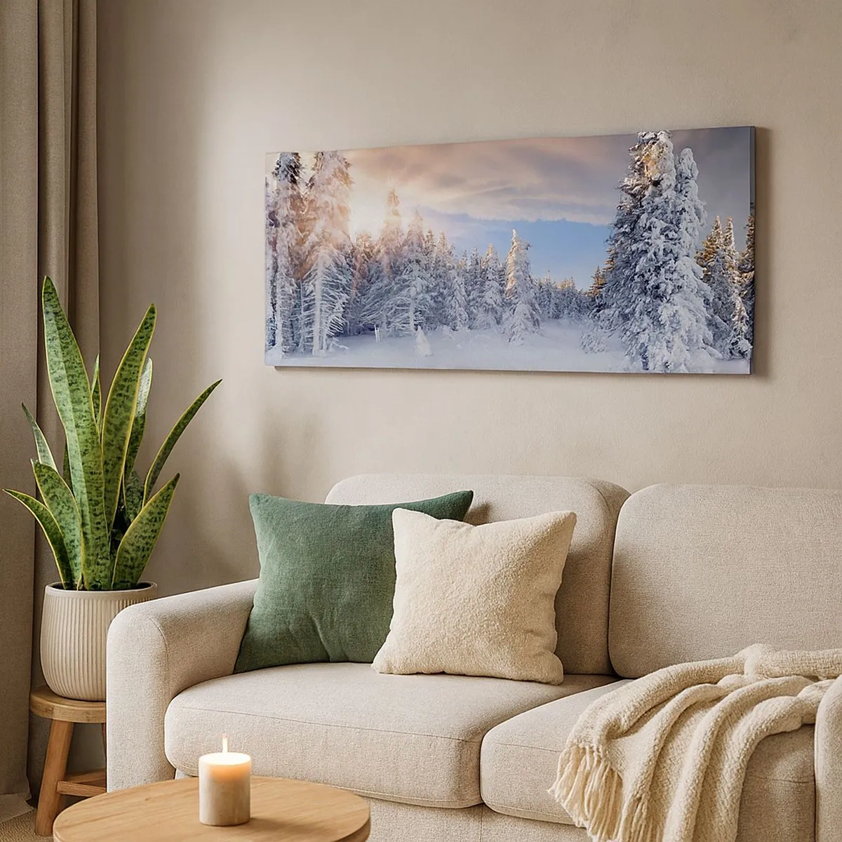 Canvas picture - Snowy Spectacle of Nature - 100x40 cm