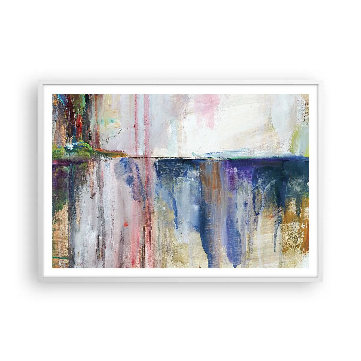 Poster in white frmae - Colourful Impressions an Associations - 100x70 cm