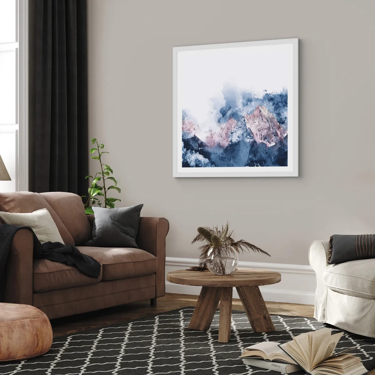 Poster in white frmae - Those Summits! - 60x60 cm