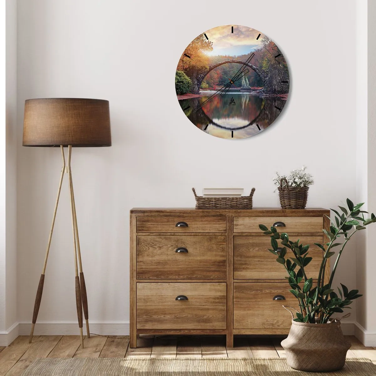 Wall clock - Clock on glass - On the Other Side of a Mirror - 40x40 cm