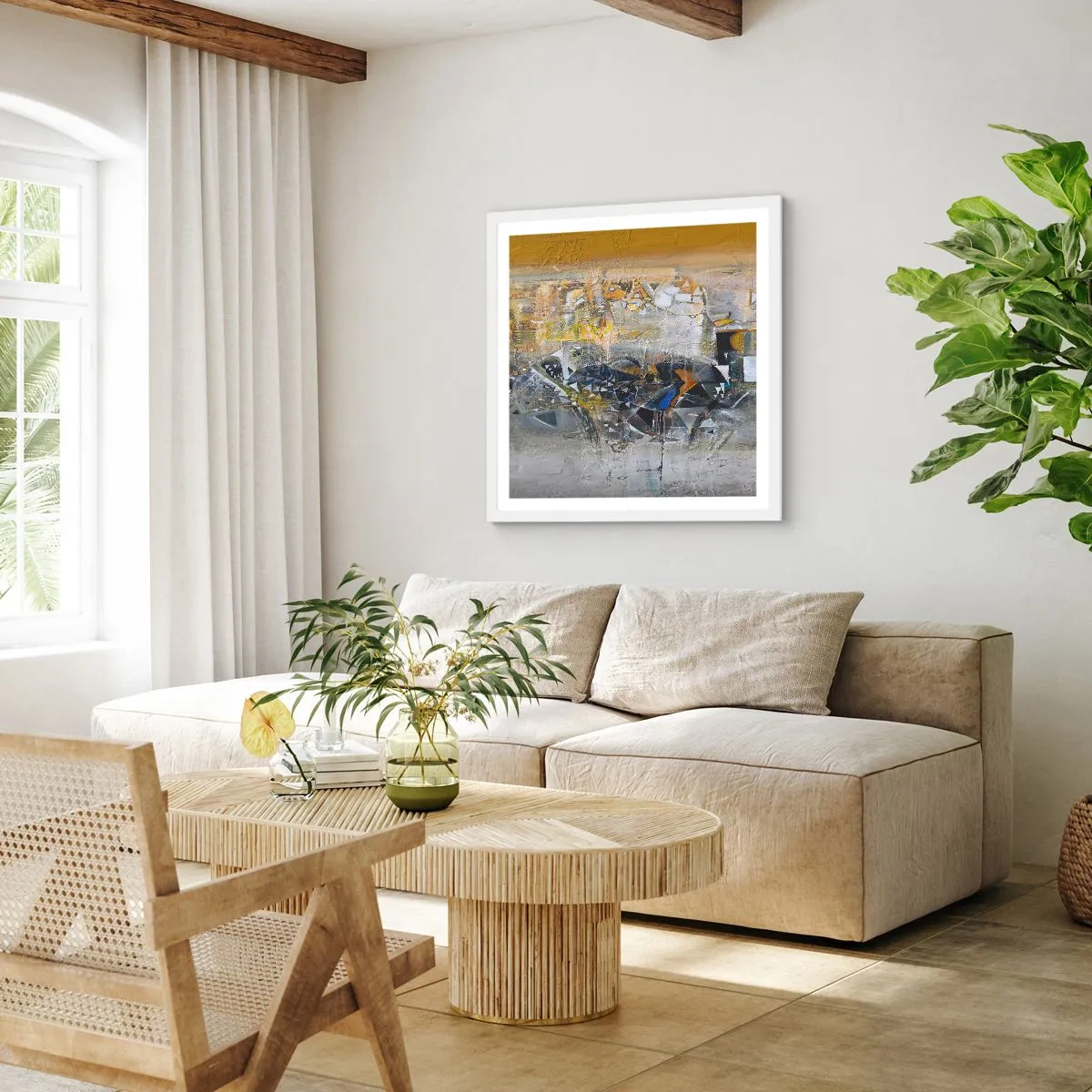 Poster in white frmae - All Will Work out - 40x40 cm