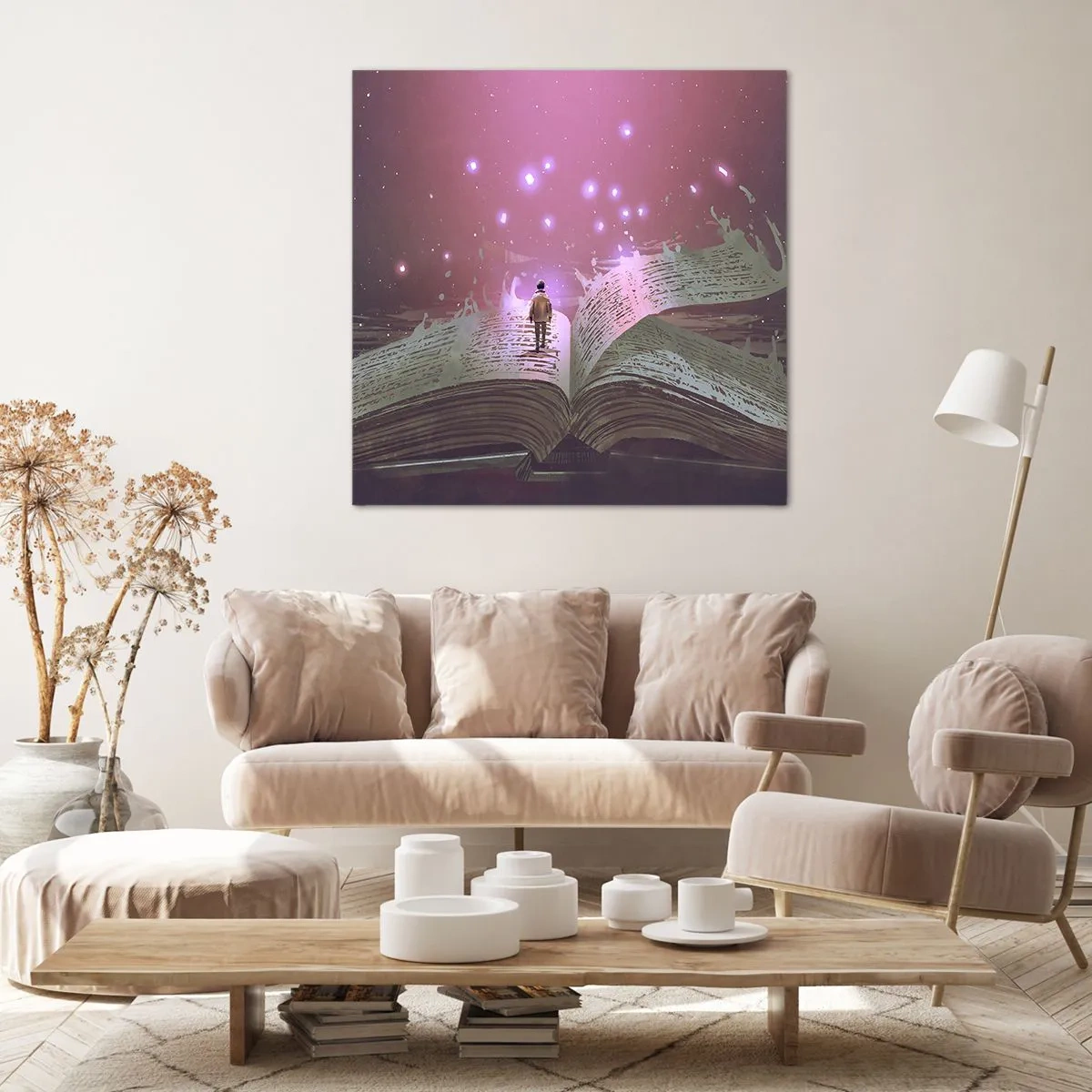 Canvas picture - Invitation to Another World -Read It! - 40x40 cm