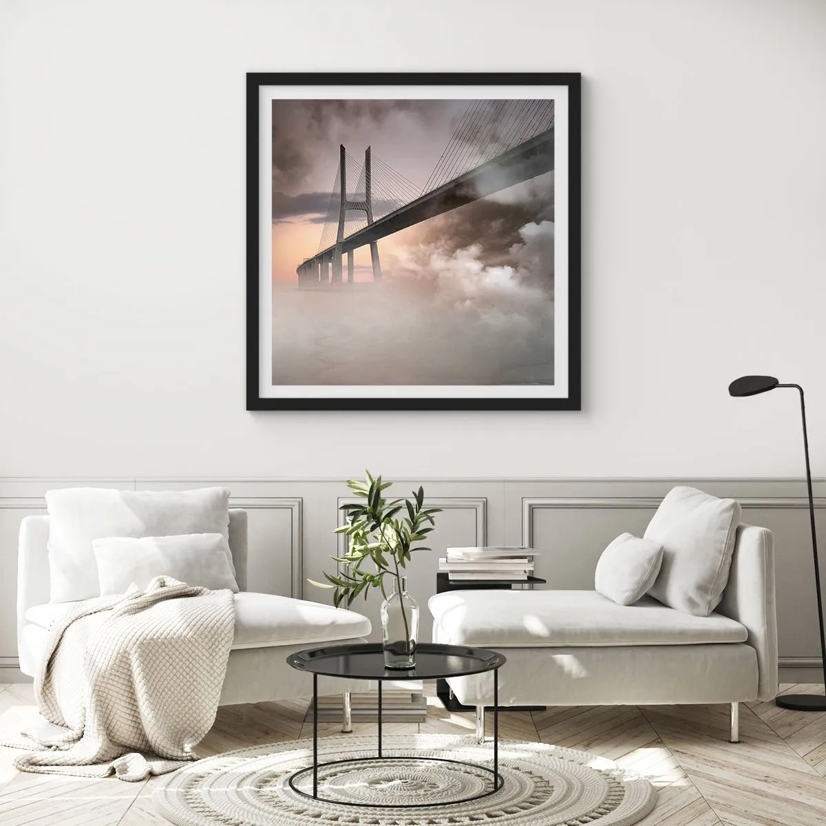 Poster in black frame - By the River that Doesn't Exist - 60x60 cm