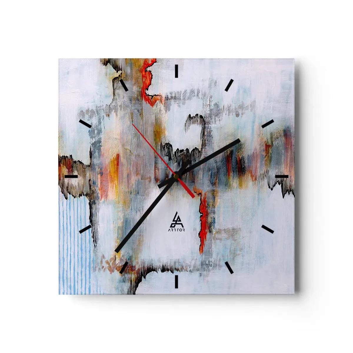 Wall clock - Clock on glass - With a Stick on Water - 40x40 cm