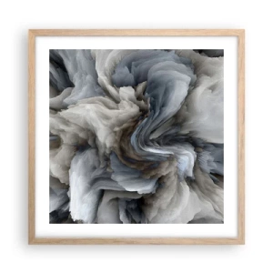 Poster in light oak frame - Stone and Flower - 50x50 cm