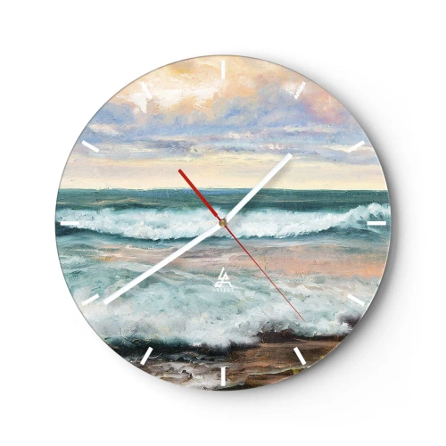 Wall clock - Clock on glass - Here You Will Smooth Your Soul - 40x40 cm