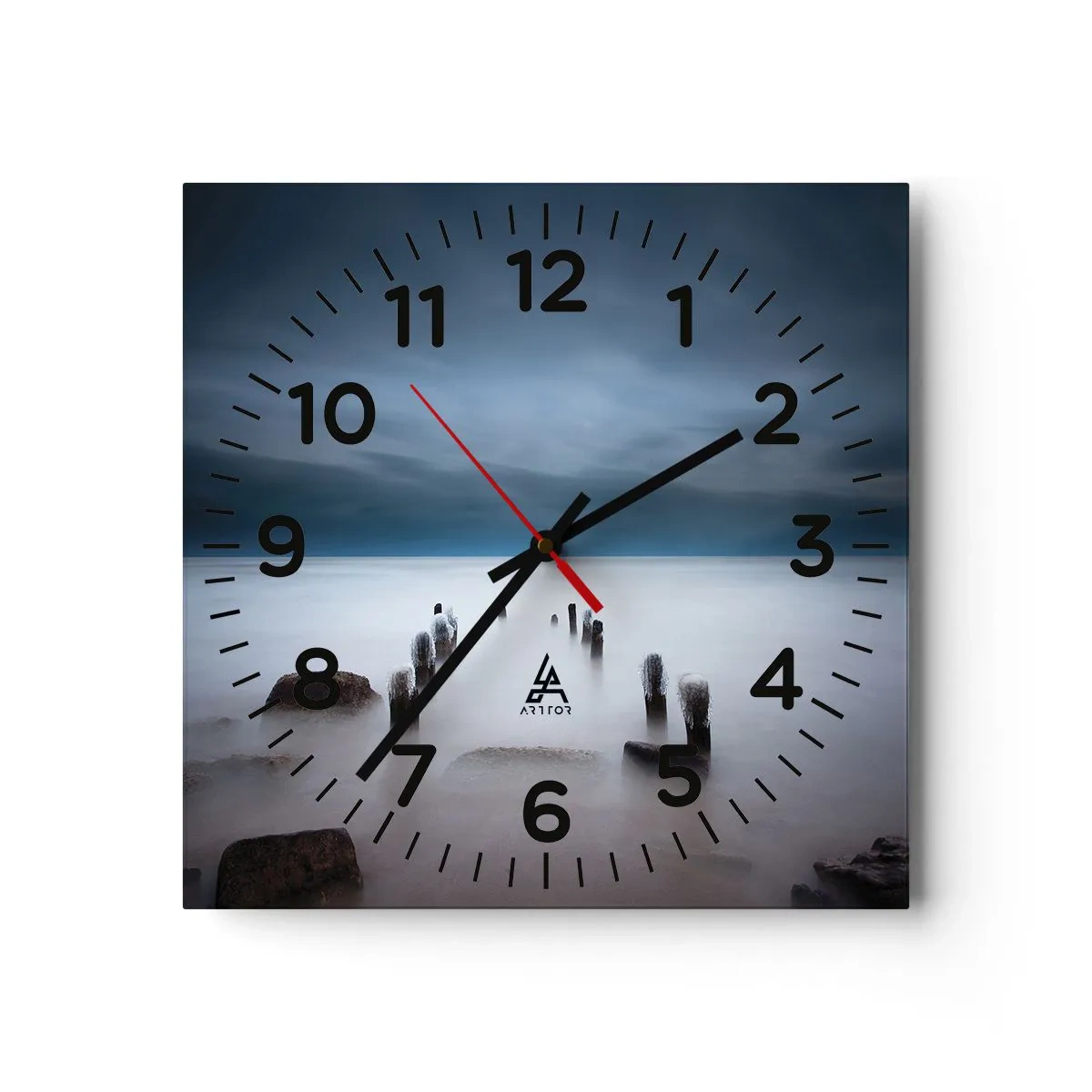 Wall clock - Clock on glass - Pensive Lake - 30x30 cm