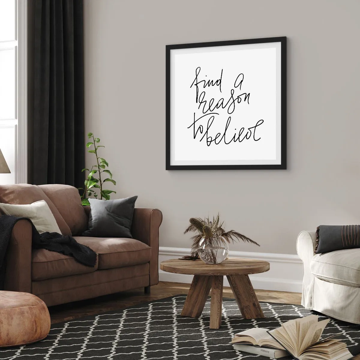 Poster in black frame - It Is Possible - 60x60 cm