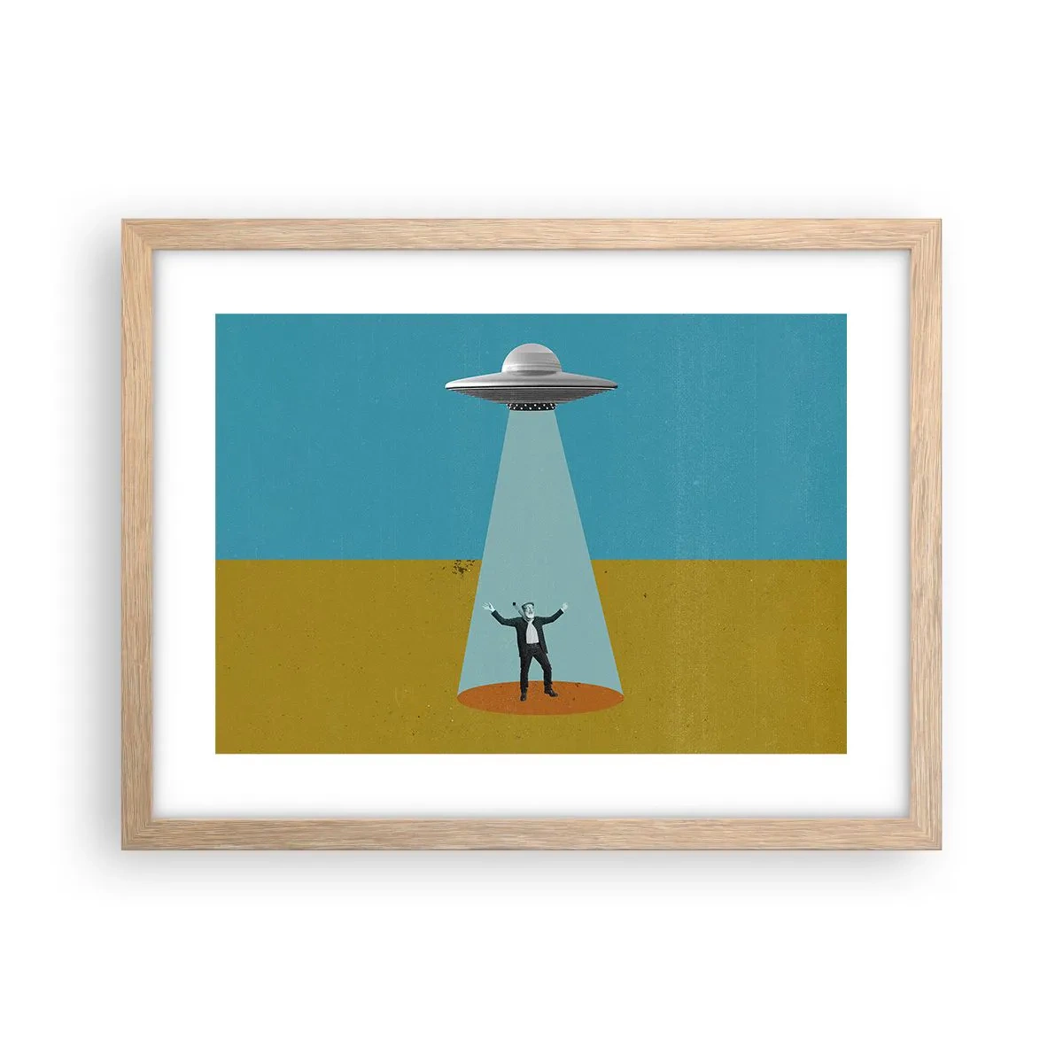 Poster in light oak frame - Close Encounter - 40x30 cm