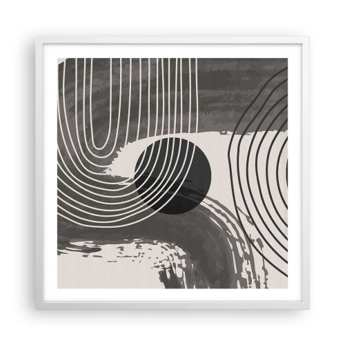 Poster in white frmae - Oval Wins - 60x60 cm