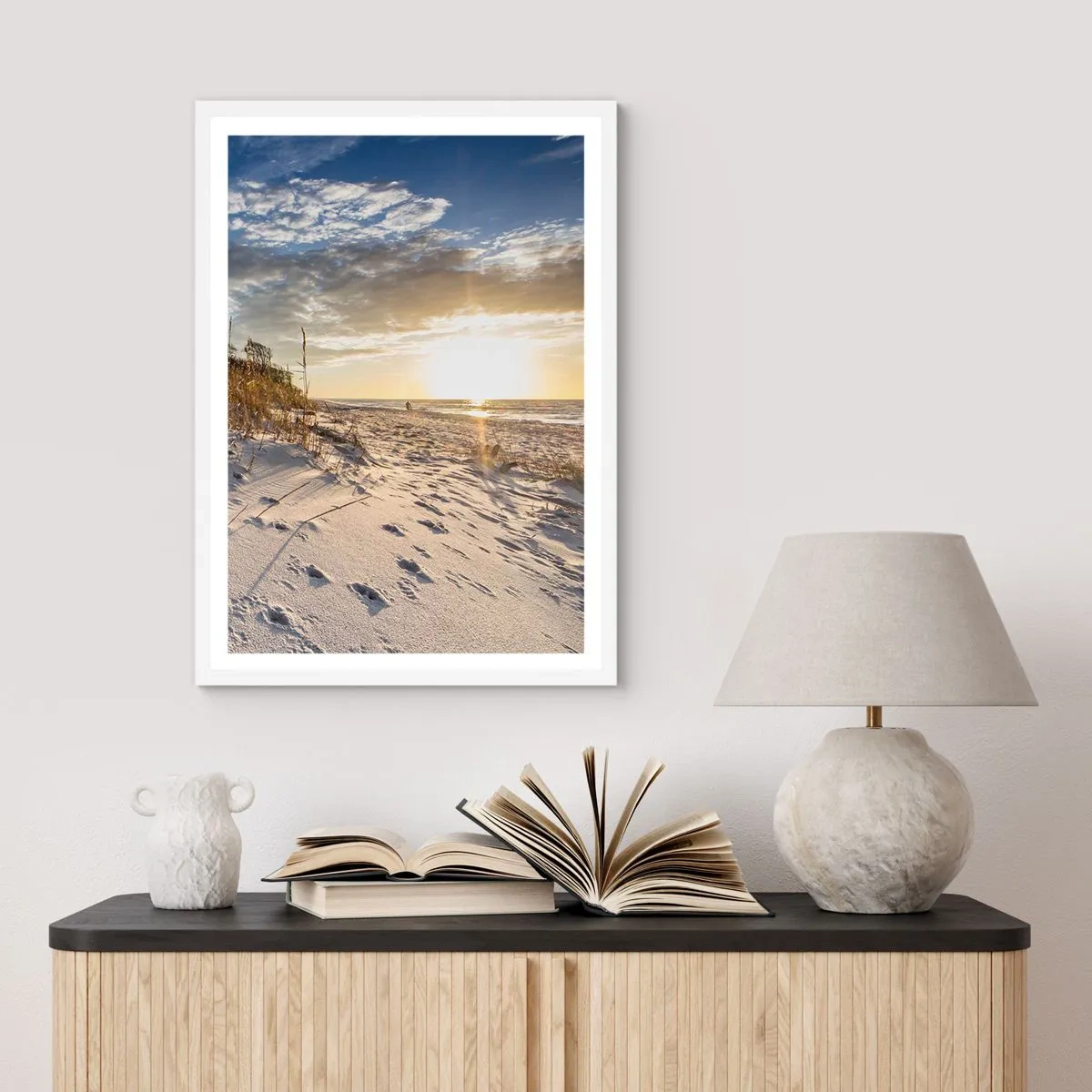 Poster in white frmae - Invitation to a Walk - 50x70 cm