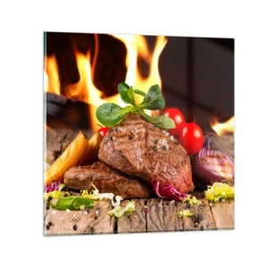 Glass picture - Smokey Barbecue - 40x40 cm