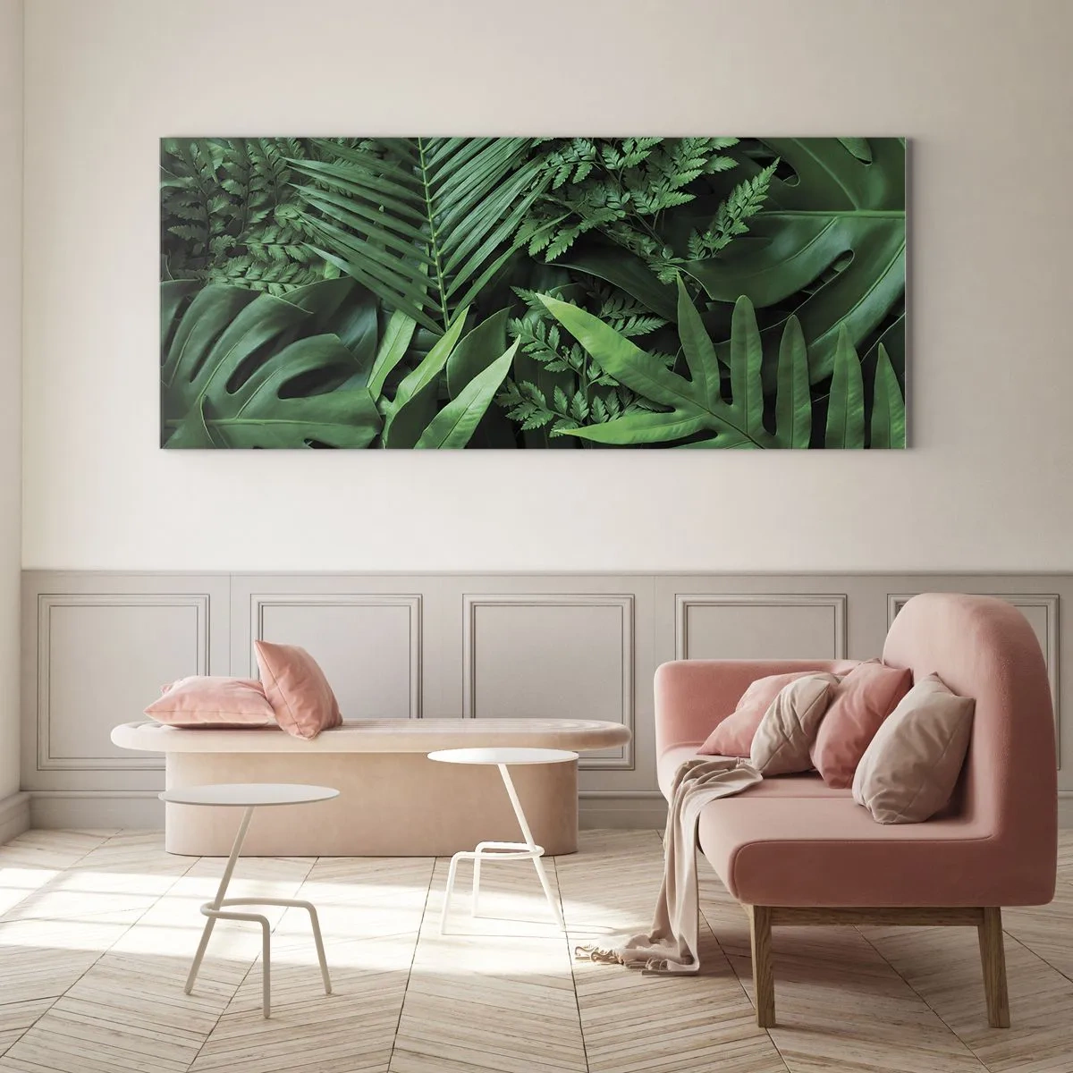 Glass picture - In a Green Hug - 100x40 cm