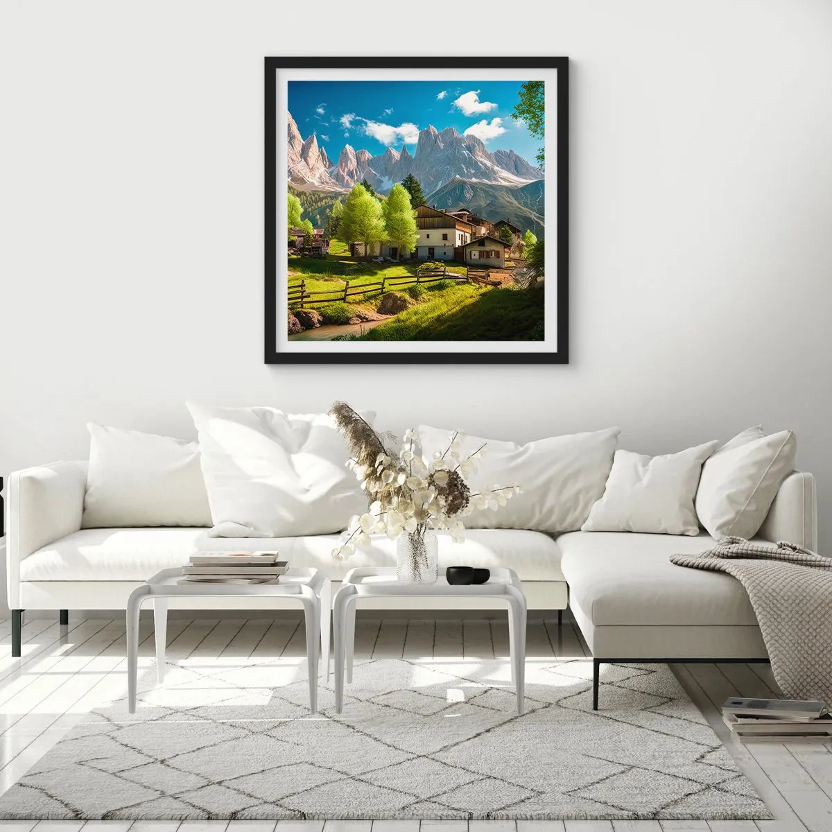 Poster in black frame - Alpine Idyll - 30x30 cm