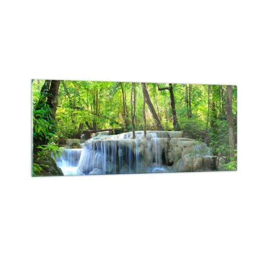 Glass picture - Drowning in Turquoise and Green - 100x40 cm