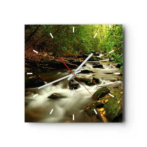 Wall clock - Clock on glass - Like Live Wire - 40x40 cm