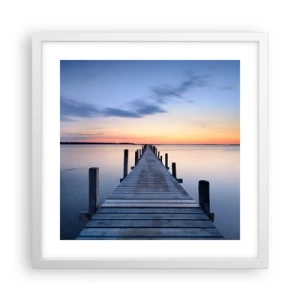 Poster in white frmae - Calm of a Quiet Dusk - 40x40 cm