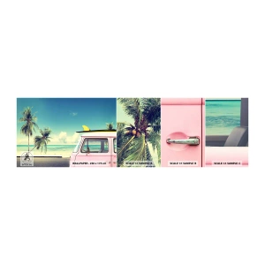 Photo Wallpaper Sample Self-Adhesive Deluxe Sticker - Holiday Time - Landscape, Beach, Surfing - 100x30 cm