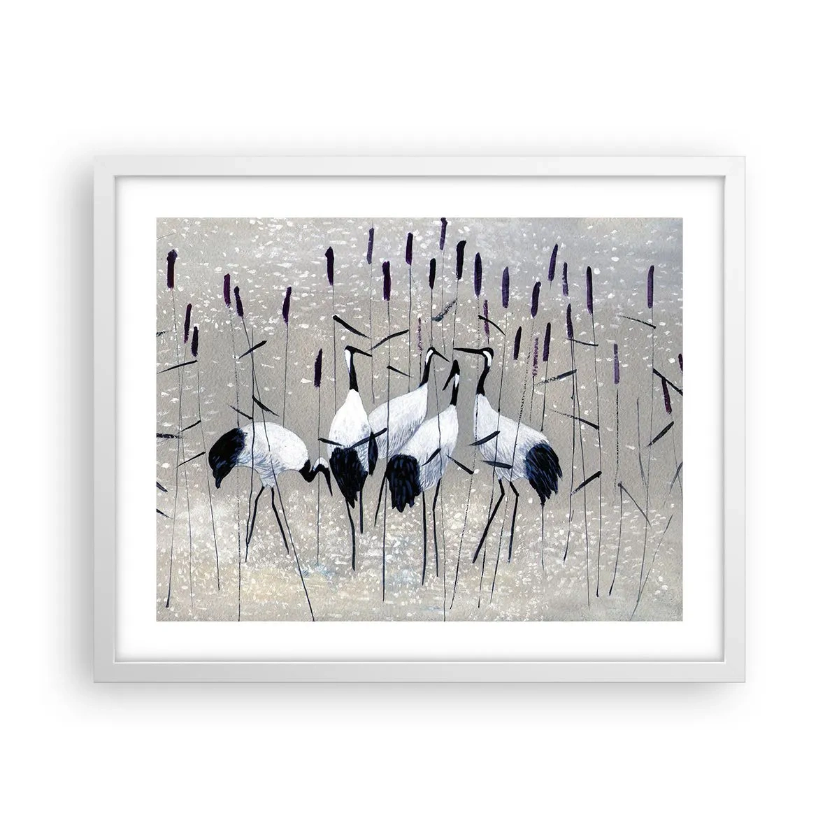 Poster in white frmae - Birds of Feather - 50x40 cm
