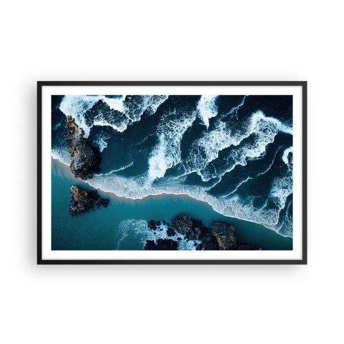 Poster in black frame - Envelopped by Waves - 91x61 cm