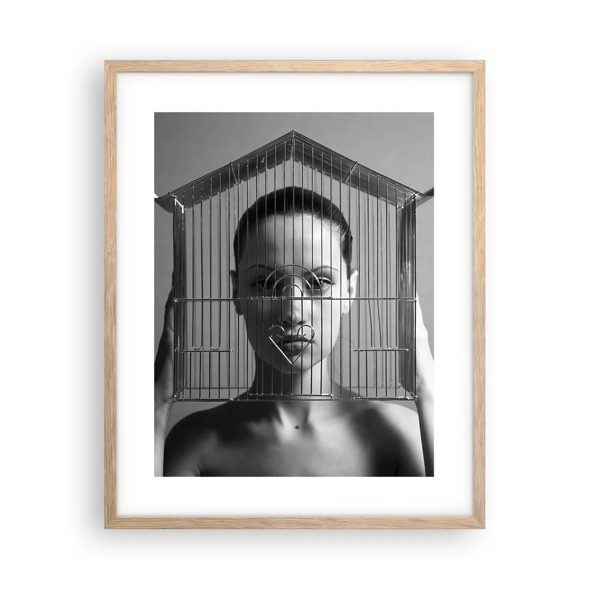 Poster in light oak frame - A Bit Surrealistic Portrat - 40x50 cm