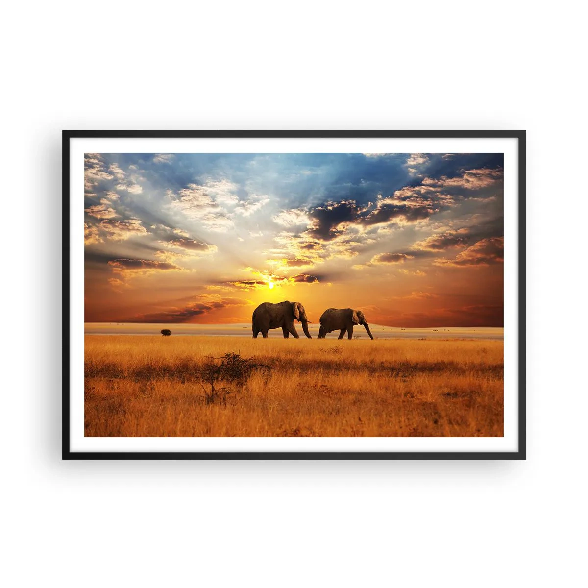 Poster in black frame - Family Walk - 100x70 cm