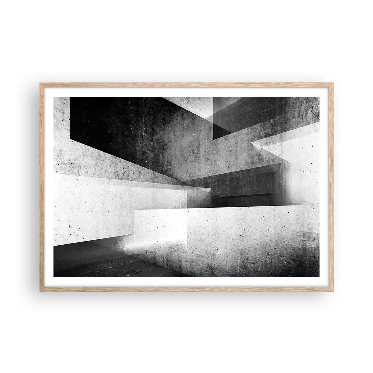 Poster in light oak frame - Structure of Space - 100x70 cm