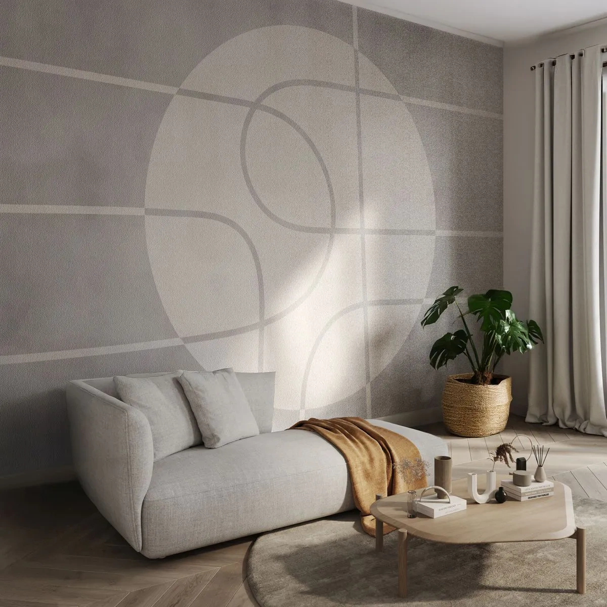 Self-Adhesive Photo Wallpaper Deluxe Sticker - Circular and Straight - Bright, Minimalistic, Wheel - 500x350 cm