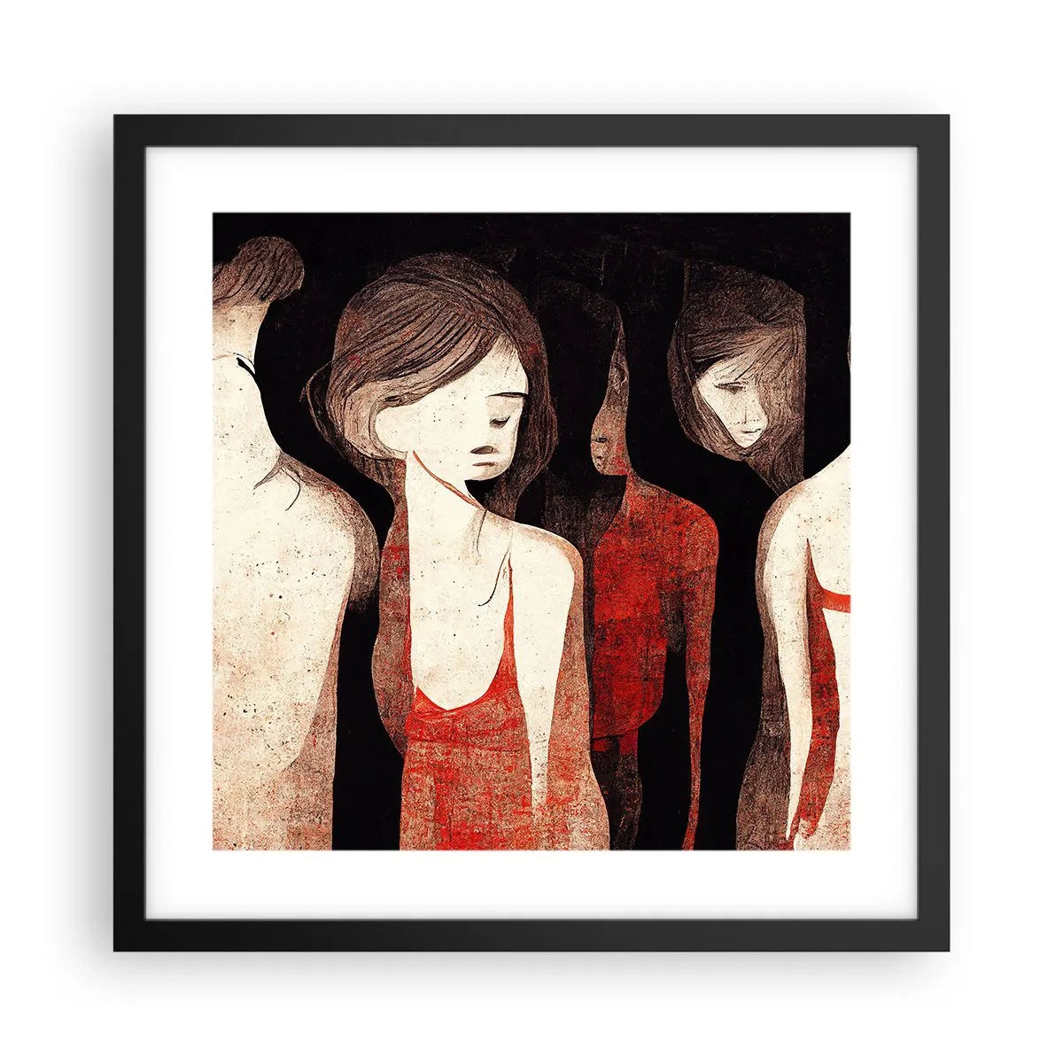 Poster in black frame - Madonnas from Darkness - 40x40 cm