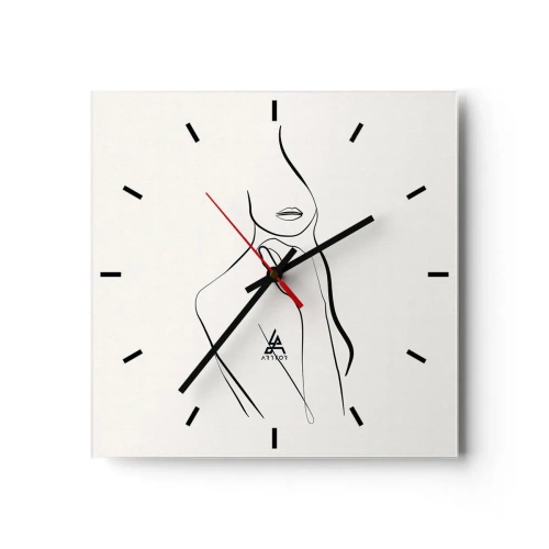 Wall clock - Clock on glass - Wave of Melancholy - 40x40 cm