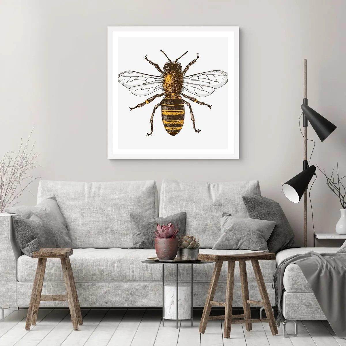 Poster in white frmae - Beautiful and Good - 50x50 cm