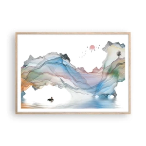 Poster in light oak frame - Towards Crystal Mountains - 100x70 cm