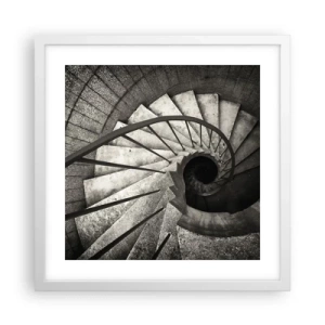 Poster in white frmae - Up the Stairs and Down the Stairs - 40x40 cm