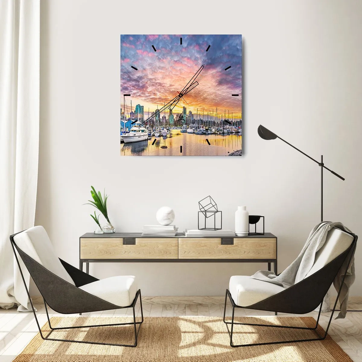 Wall clock - Clock on glass - City of a Thousand Sailors - 30x30 cm