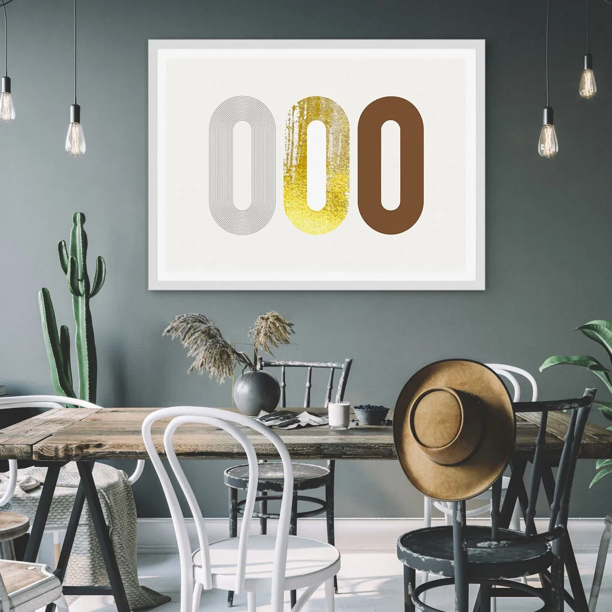 Poster in white frmae - Ooo! - 40x30 cm
