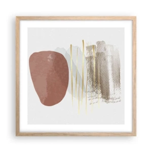 Poster in light oak frame - Abstract Colonnade - 50x50 cm