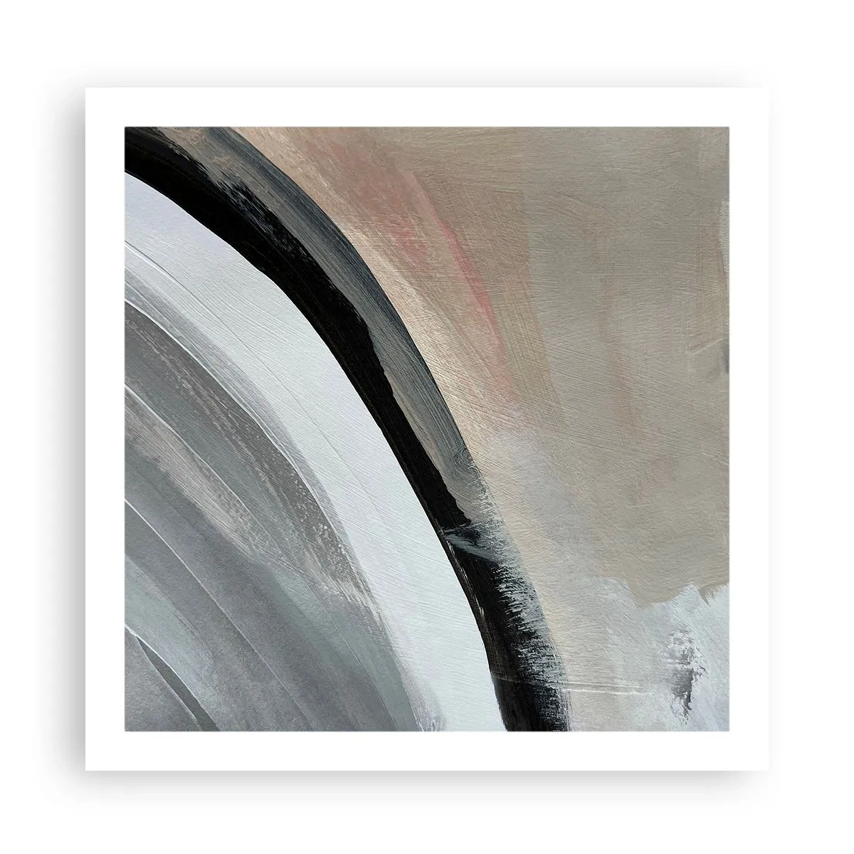 Poster - Composition: Arc of Black and Grey - 60x60 cm