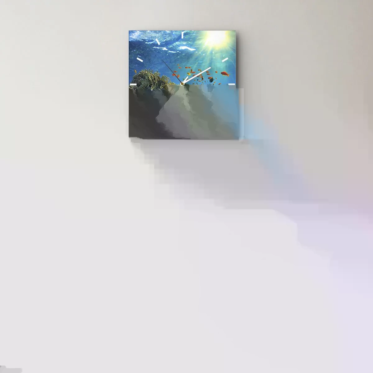 Wall clock - Clock on glass - Underwater Treasures - 40x40 cm