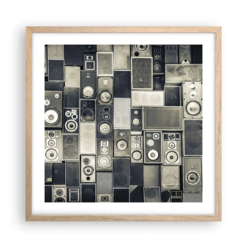 Poster in light oak frame - And Music Is Playing - 50x50 cm