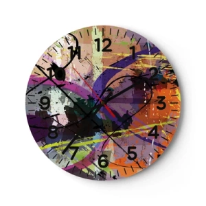 Wall clock - Clock on glass - Straight Ahead or Around - 40x40 cm