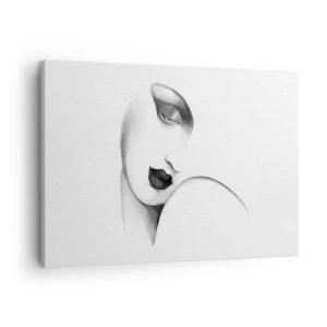 Canvas picture - A subtle portrait of a woman in a monochrome style - 70x50cm - Lempicka Style - Modern wall decoration for the living room and bedroom ARTTOR
