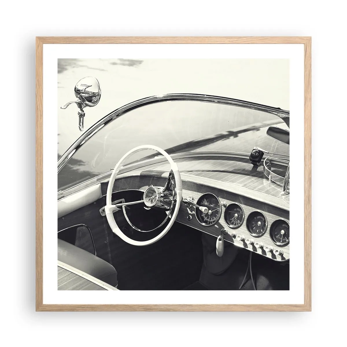 Poster in light oak frame - Weather for the Rich - 60x60 cm