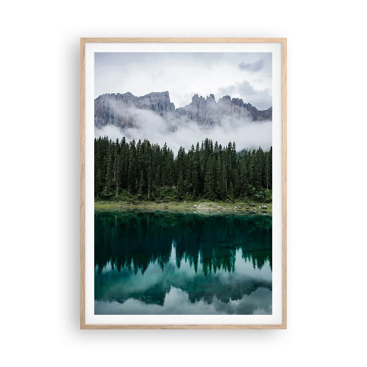 Poster in light oak frame - Quiet Please, Let's Not Wake Up Still Waters - 70x100 cm
