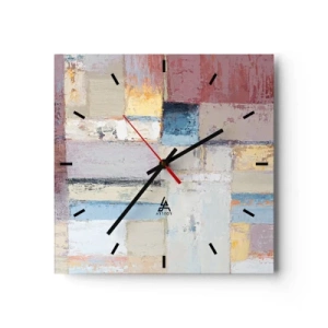 Wall clock - Clock on glass - Calm of Geometry - 40x40 cm