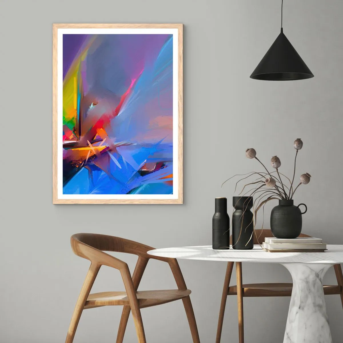 Poster in light oak frame - Flew like s Bird - 70x100 cm